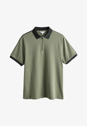 Next, REGULAR FIT - OVERARM STRIPE POLO SHIRT . - Polokošeľa - khaki green