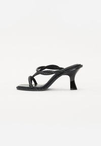 RABUN STONES STRAPPY HEELED SANDAL - Pantofle na podpatku - black