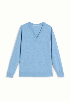 SOLID V-NECK - Strickpullover - sky blue