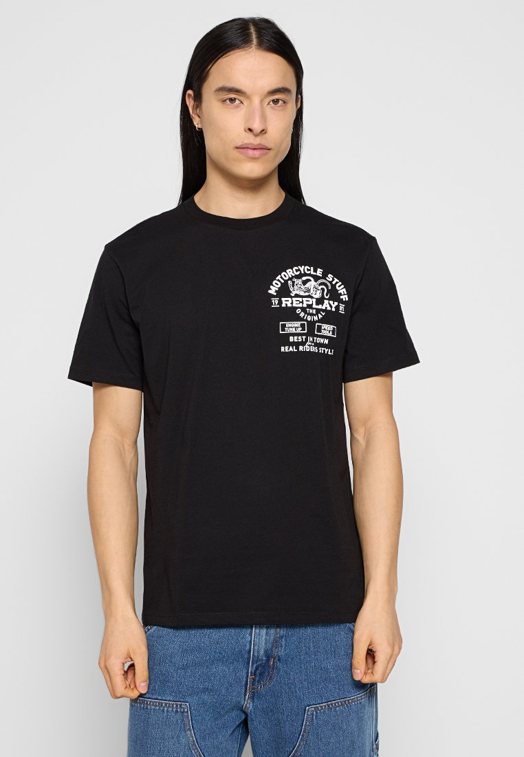 Replay T-shirt print zwart Replay T-shirt print zwart