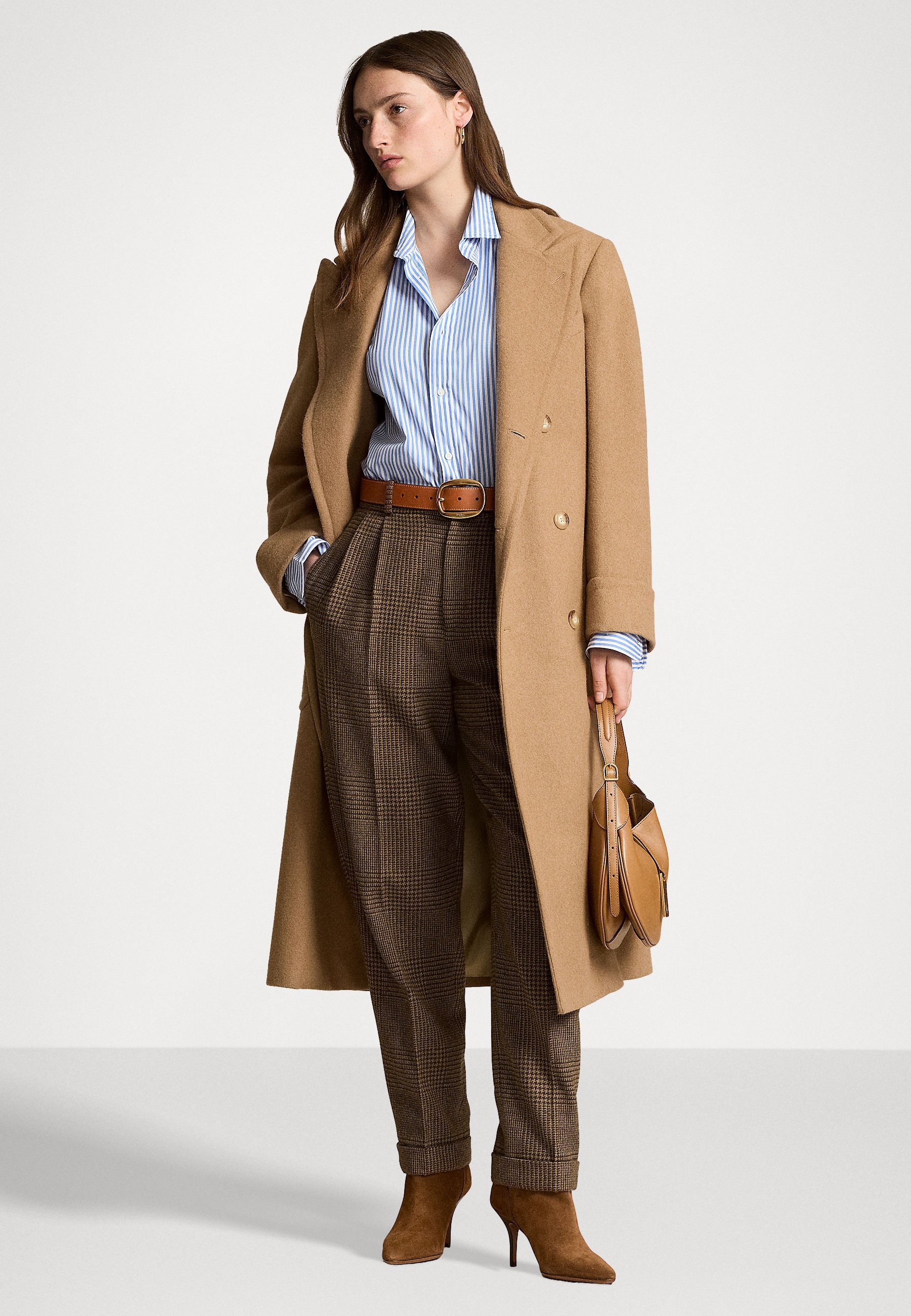 Polo Ralph Lauren WOOL BLEND TWEED TAPERED PANT - Trousers - olive