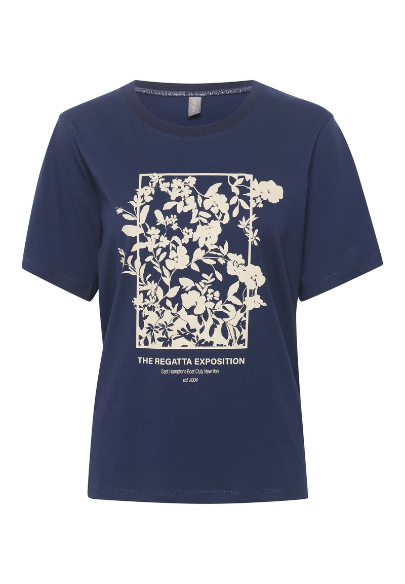 culture T-shirt print donkerblauw