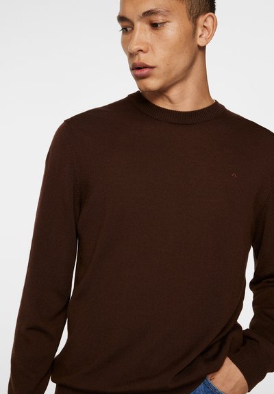 J.LINDEBERG KEANE CREW NECK - Stickad tröja - bitter chocolate