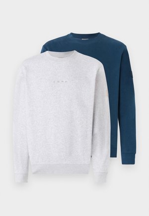 JCOPOINT BADGE CREW NECK 2 PACK - Sweatshirt - white/titan