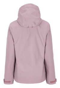 Light purple hooded jacket with adjustable cuffs shown from the back on a white background.