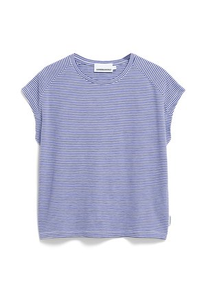 ARMEDANGELS OFELIAA LOVELY STRIPES - Print T-shirt - oatmilk/blue noon