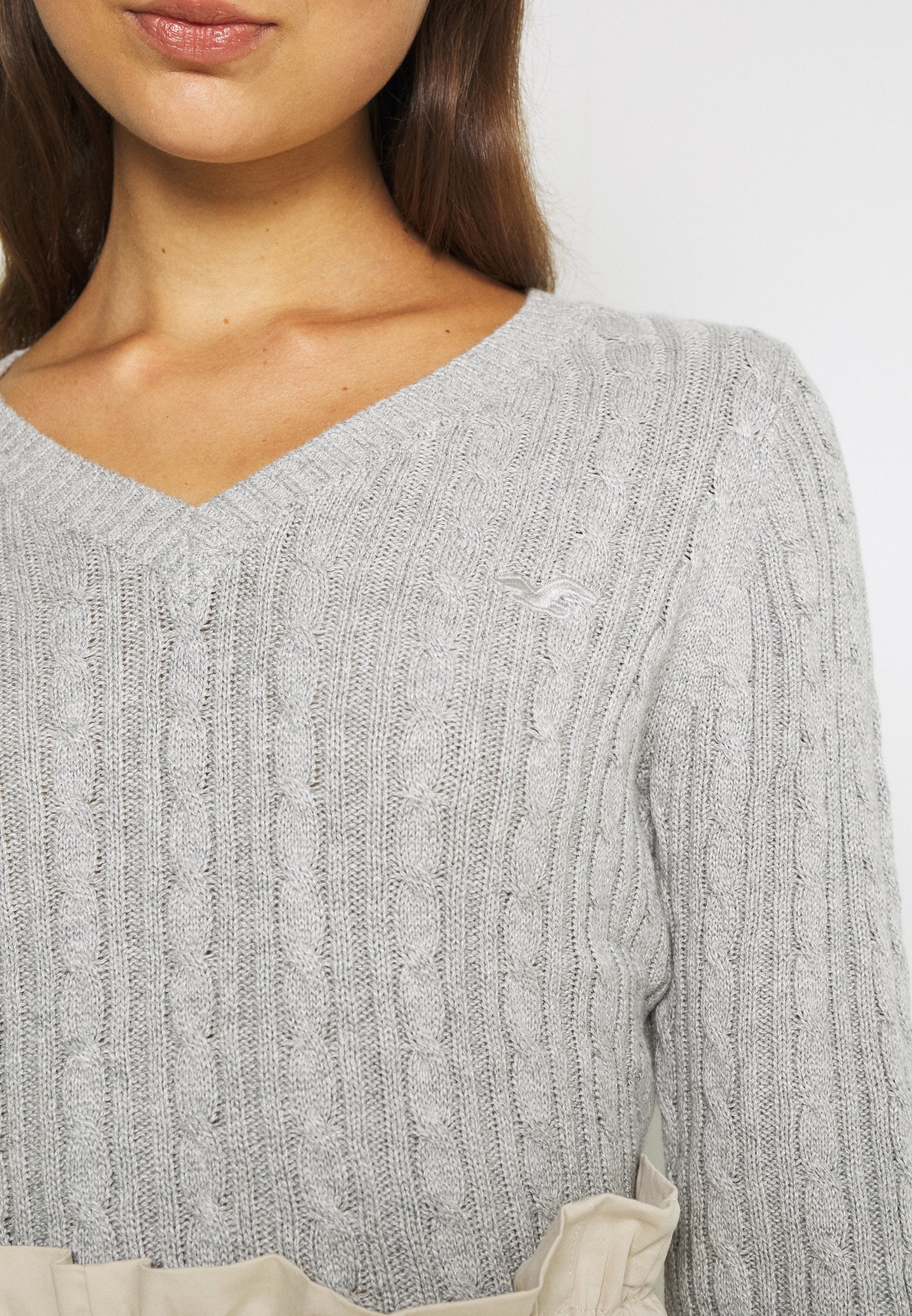 ICON CABLE V NECK - Jumper - grey 