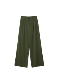 WIDE-LEG WITH BUCKLE DETAIL  - Pantaloni - green