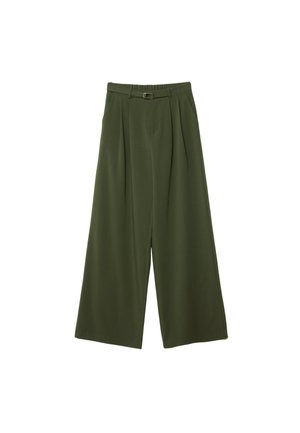 Stradivarius WIDE-LEG WITH BUCKLE DETAIL  - Pantaloni - green
