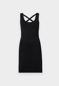 Calvin Klein Jeans NOVELTY SHEEN CROSS BACK DRESS - Obleka iz džersija - black
