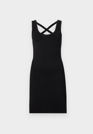 Calvin Klein Jeans NOVELTY SHEEN CROSS BACK DRESS - Rochie din jerseu - black