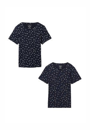 2ER-SET RUNDHALS KURZARM - T-Shirt print - dunkelblau