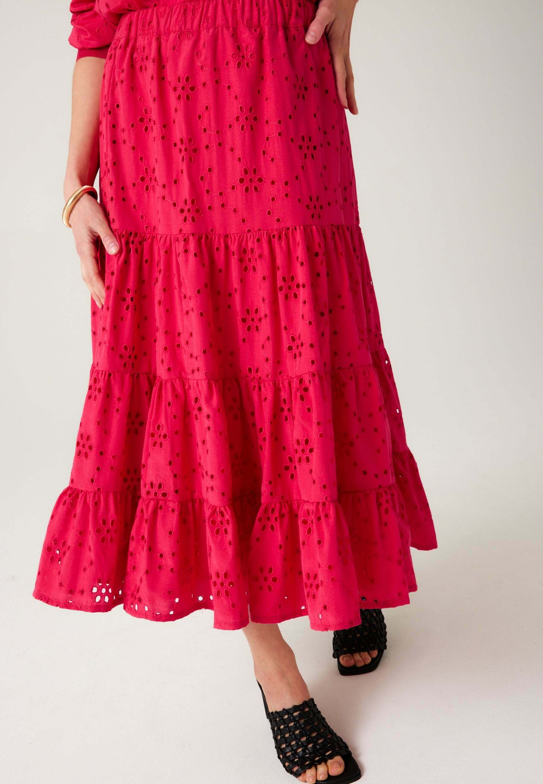 Jupe Rouge Topshop Style Cravate - Taille UK 6 - Occasion En Très Bon état