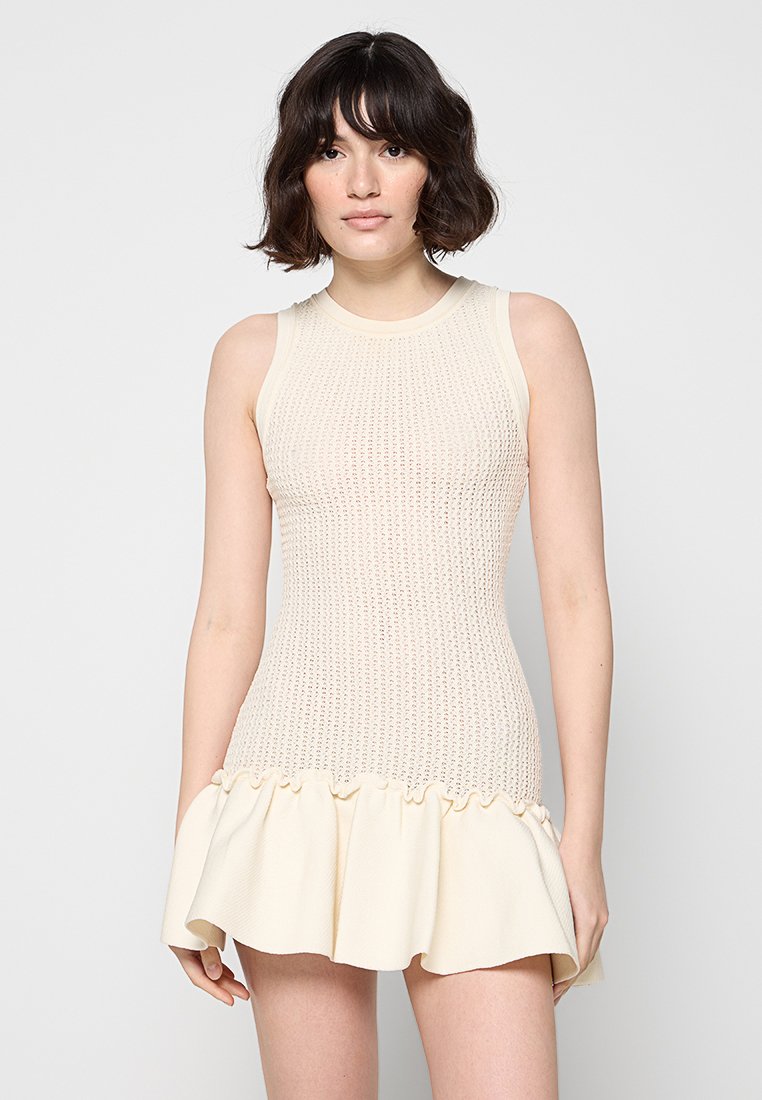 sandro Gebreide jurk beige