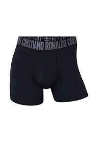 Sorte herreboxershorts med ensfarvet design, elastik i taljen med grå branding og en støttende pasform for komfort.