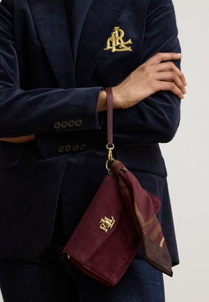 Lauren Ralph Lauren, SCARF-TRIM TURN-LOCK WRISTLET CROSSBODY - Τσάντα χιαστί - maroon