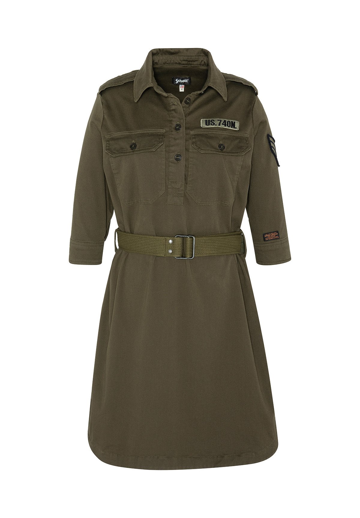 Robe Chemise Militaire Chemise Kaki Superdry Femme Schott ROBJANEW