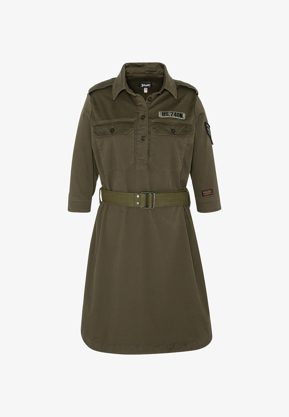 Robe Chemise Militaire Chemise Kaki Superdry Femme Schott ROBJANEW