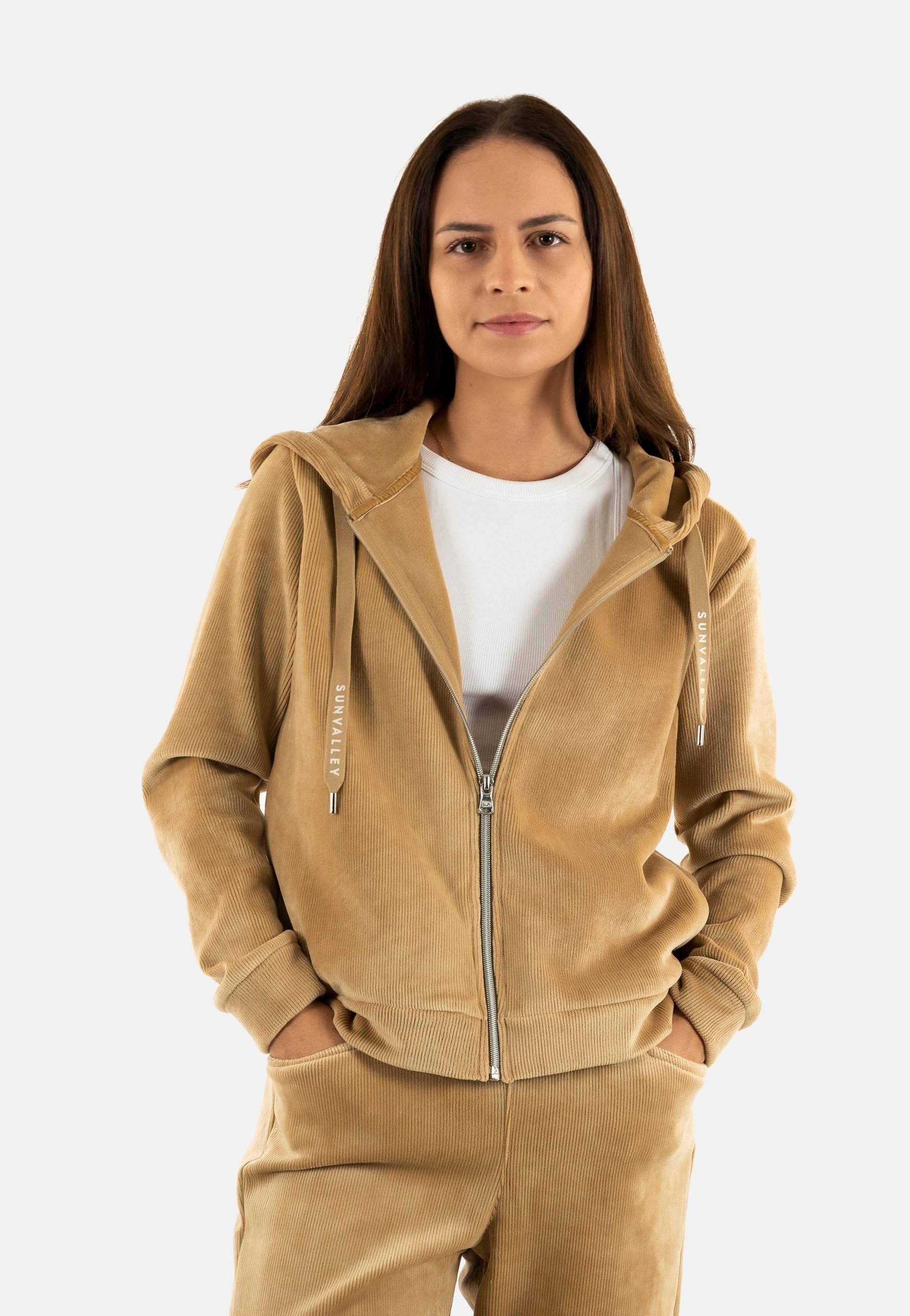 SUN VALLEY DALTREEY Sweat zippé marron