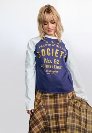 Bershka, FLUID CHECK - MIDI SKIRT - A-lijn rok - brown
