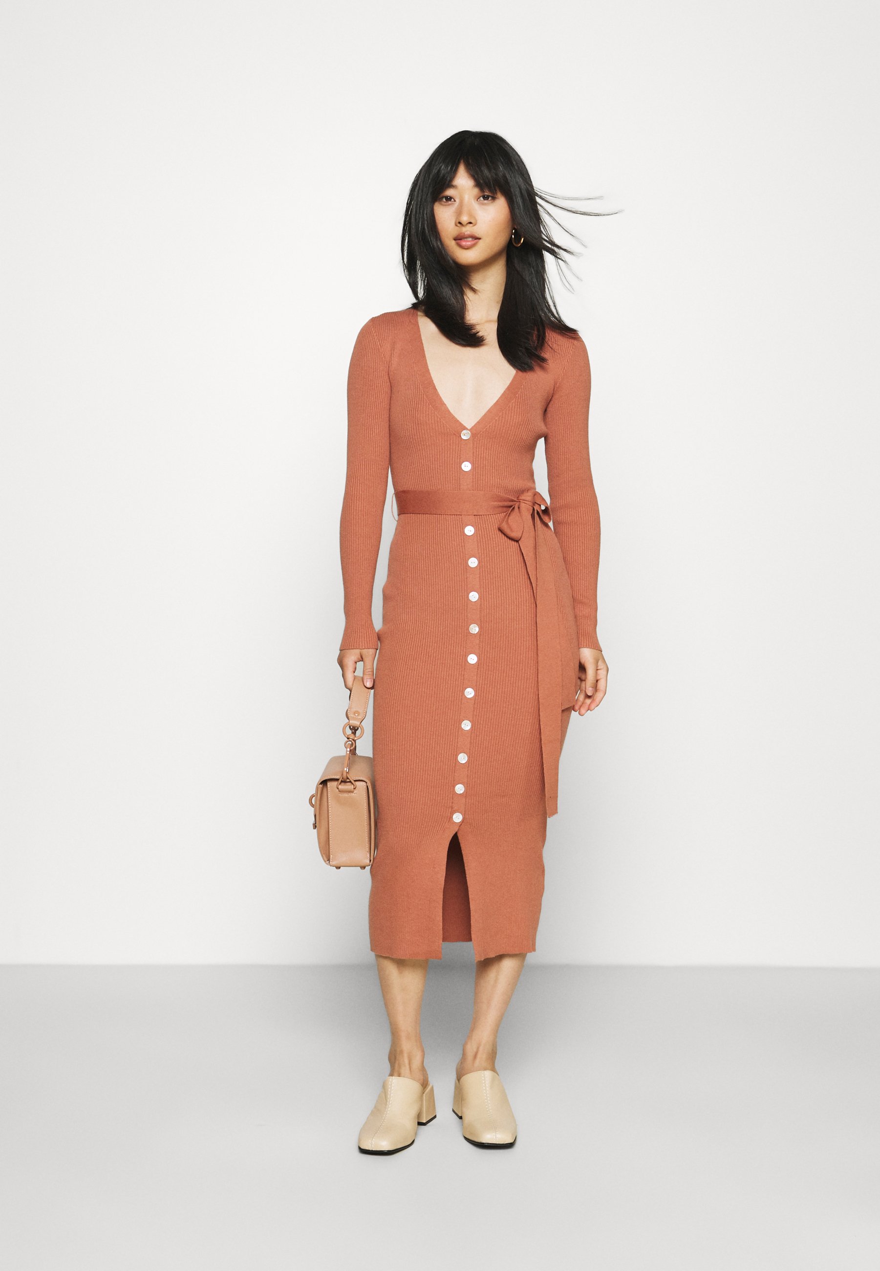 petite long sleeve midi dress