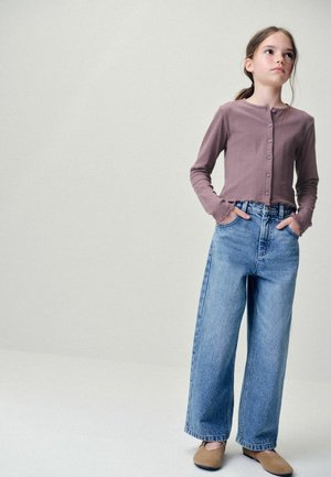 THE SET, REGULAR FIT - 3 PACK JERSEY POINTELLE LONG SLEEVE CARDIGANS - Kardigan - purple lilac cream