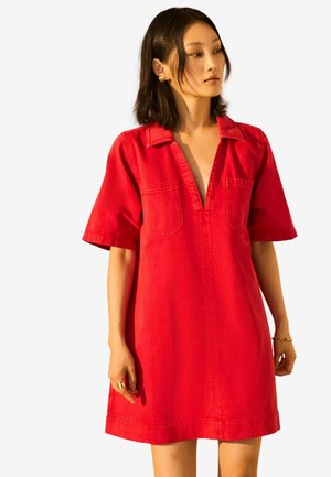 Next REGULAR FIT - FRONT POCKET  - Denimové šaty - red