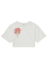 Reiss REISS PALMER COTTON PALM TREE CROPPED T-SHIRT - Trükipildiga T-särk - ivory