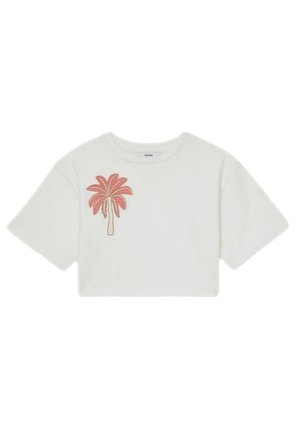 REISS PALMER COTTON PALM TREE CROPPED T-SHIRT - T-shirts print - ivory