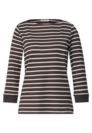 Street One, 3/4-SLEEVE SHIRT WITH BOAT NECK - Langærmet T-shirt - black coffee