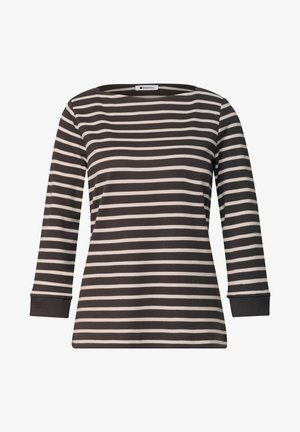 Street One, 3/4-SLEEVE SHIRT WITH BOAT NECK - Langærmet T-shirt - black coffee