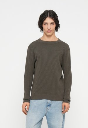 JPRBLUBARKLEY CREW NECK 2 PACK - Pulóver - crocodile/chocolate brown