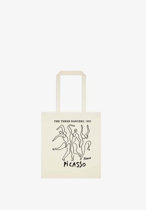 Bomulds tote bag i creme med en sort linje tegning af tre dansere. Teksten øverst lyder "DE TRE DANSERE, 1925" og "Picasso."