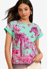 Non sélectionné, blue and pink tropical print