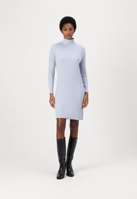 pure cashmere TURTLE NECK DRESS - Sarafanas - baby blue
