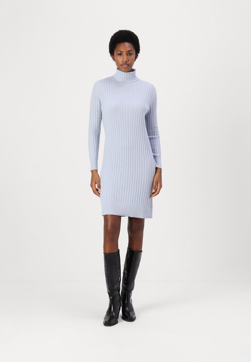 pure cashmere TURTLE NECK DRESS - Sarafanas - baby blue
