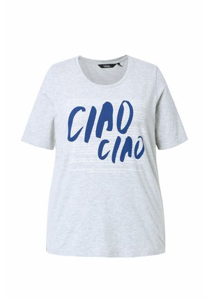 Ulla Popken, T-SHIRT, CIAO CIAO, CLASSIC, RUNDHALS, HALBARM - T-Shirt print - pale mottled grey