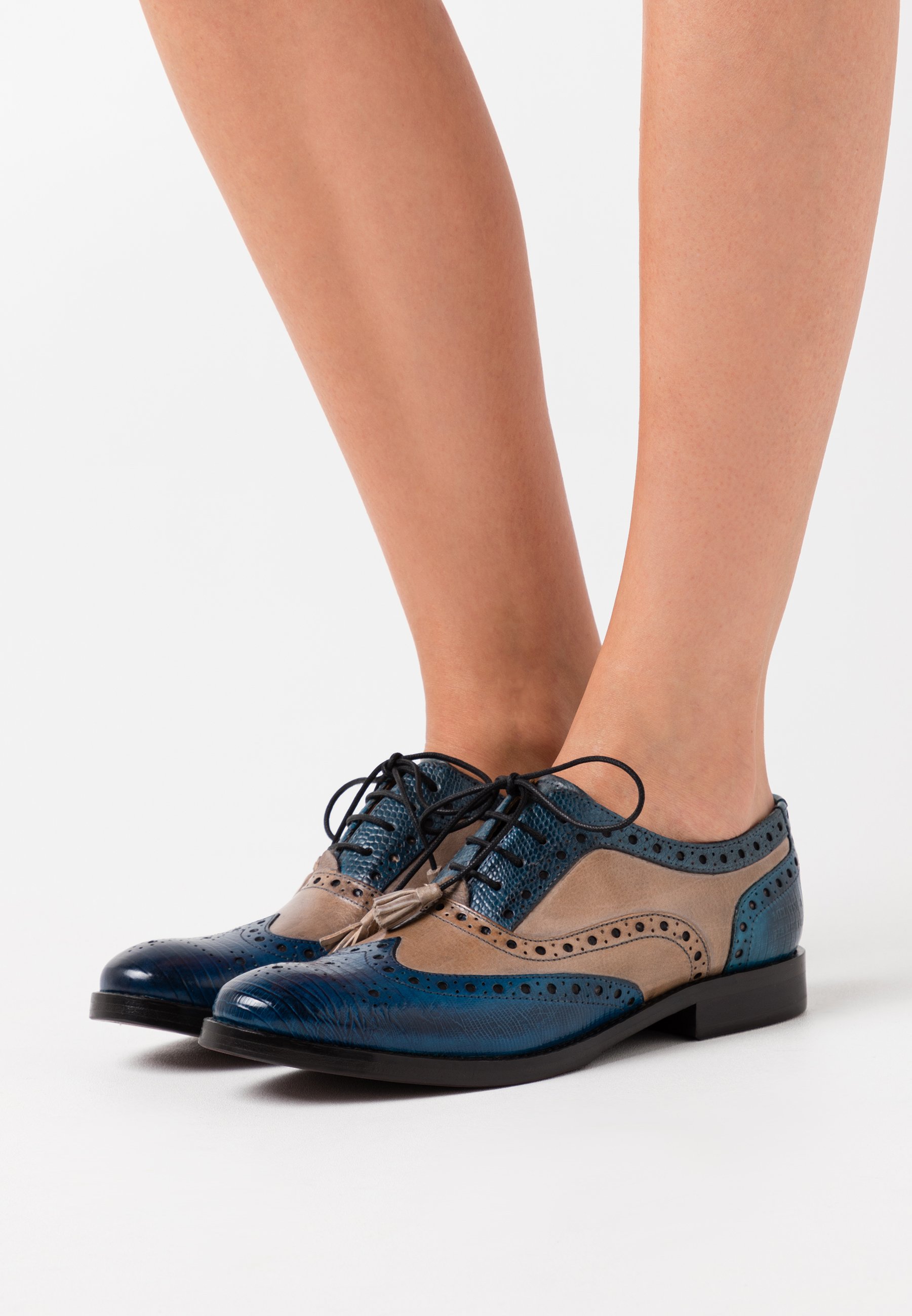 Melvin & Hamilton SELINA - Slippers - maroccan blue/olivine Melvin & Hamilton SELINA - Slippers - maroccan blue/olivine