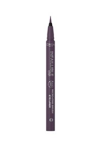 Un stylo eyeliner violet avec une pointe de pinceau micro-fine. Il possède un design élégant et une prise ergonomique pour une application précise.