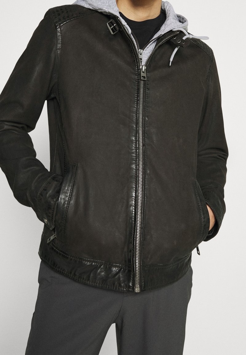 Oakwood Skinnjacka - dark brown