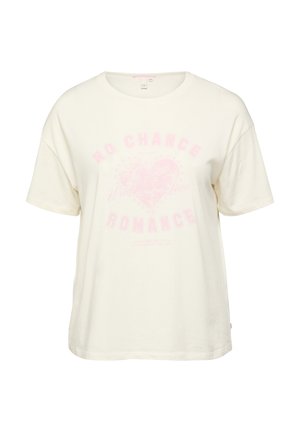 QS, T-shirt imprimé - creme