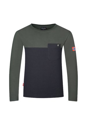 TROLLKIDS, KIDS BERGEN LONGSLEEVE UNISEX - Long sleeved top - black/ivy