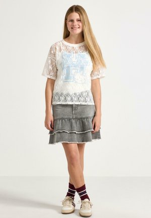 Lindex, LINDEX HELLO KITTY LACE TOP LINDEX - T-shirts print - off white