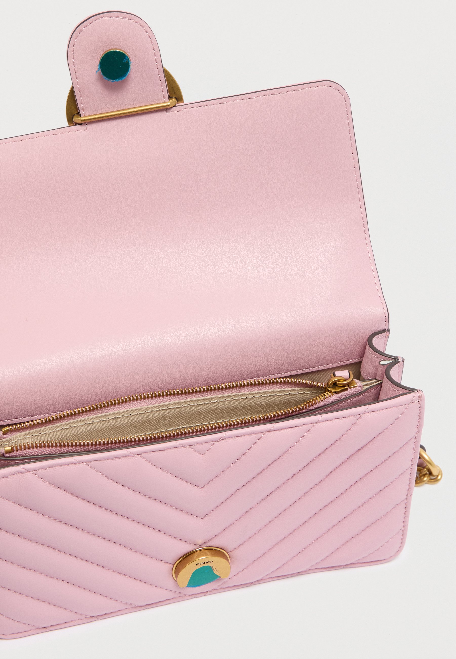 Pinko LOVE ONE MINI - Borsa a tracolla - rosa chiaro/antique gold