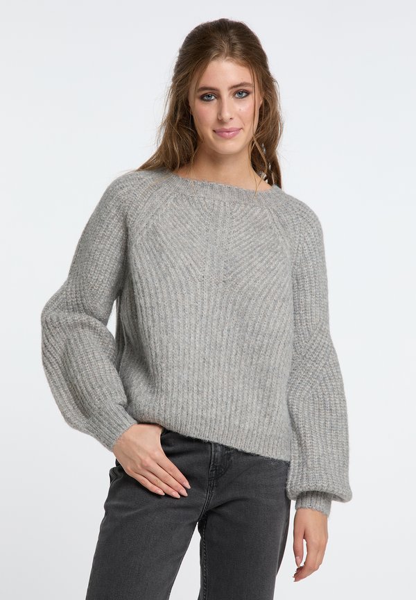 Strickpullover - hellgrau