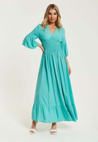 Liquorish with-frill-sleeves - Maxi dress - green