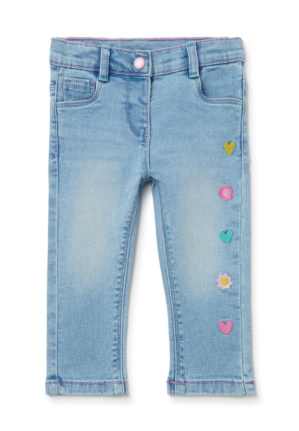 EANS WITH FIVE POCKETS AND HEARTS AND FLOWERS EMBROIDERY - Jeans Straight Leg - light wash
