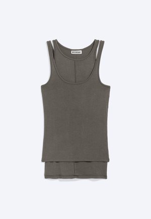 Weekday, LAYERED TANK - Μπλούζα - mole dark