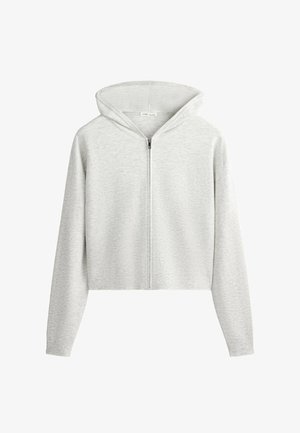 OYSHO, HOODED KNIT JACKET - Gilet - pale grey melange