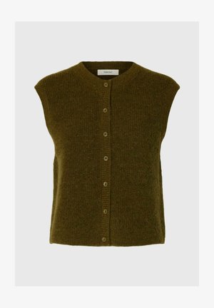 Selected, SLWLULU SL BUTTON O-NECK VEST NOOS - Smanicato - fir green